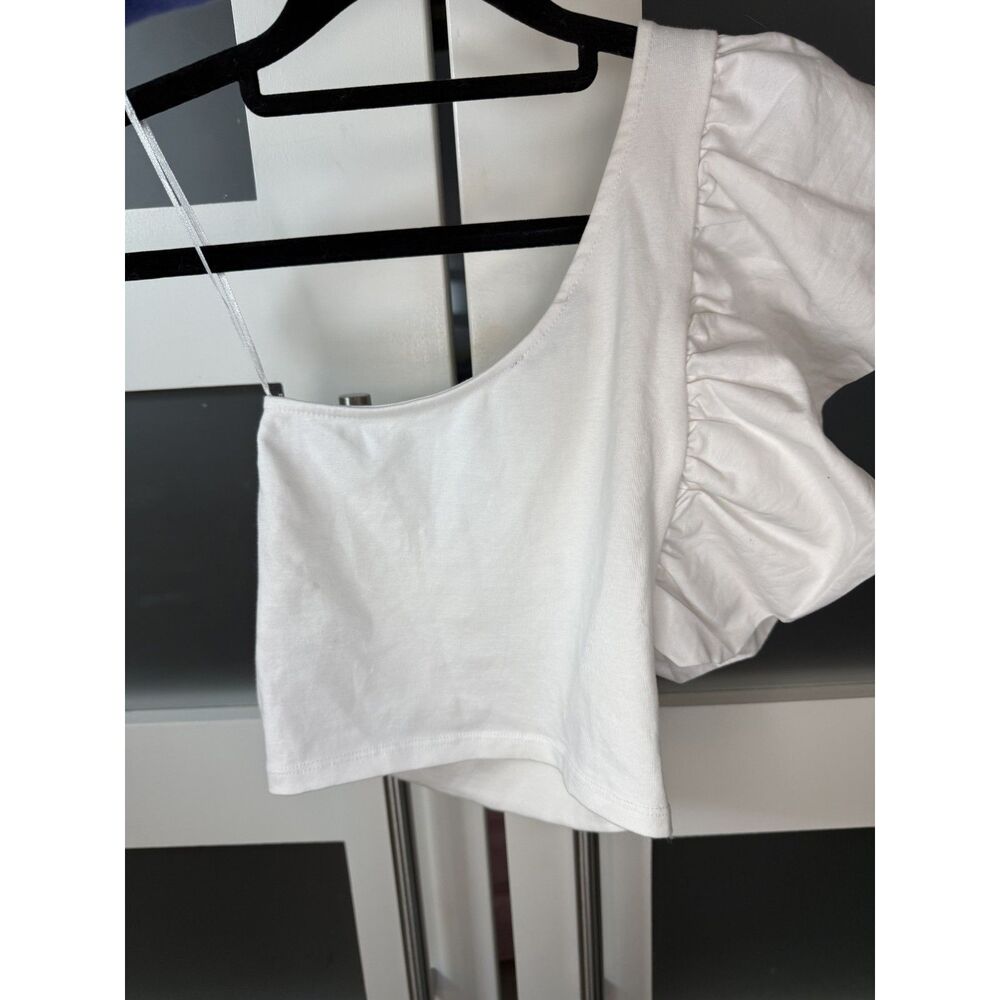 Zara one shoulder ruffle crop top - Picture 4 of 6